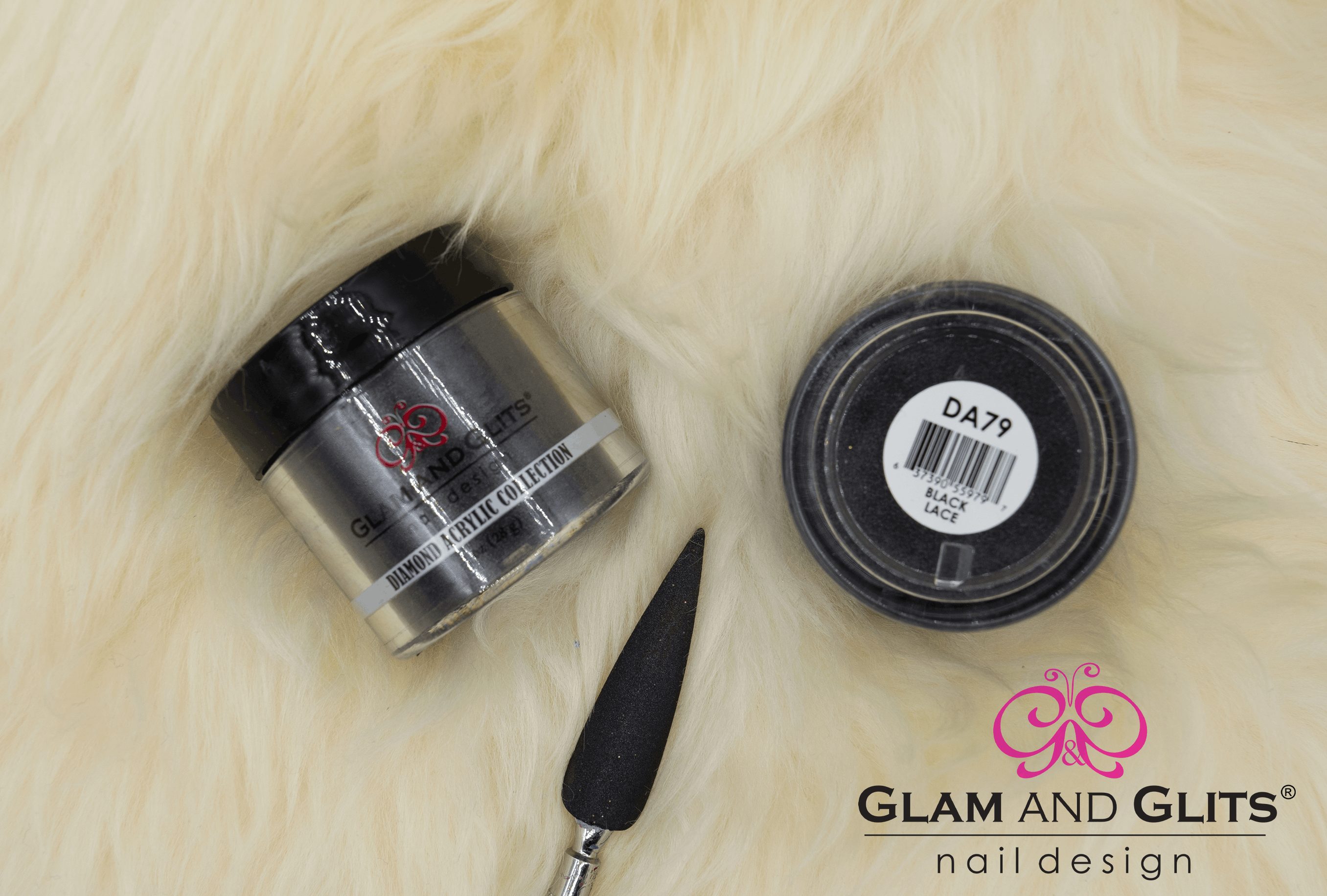 Glam Glits Acrylic Powder 1 oz Black Lace DAC79 